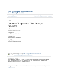 Consumers` Responses to Table Spacing in Restaurants