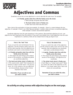 Adjectives and Commas