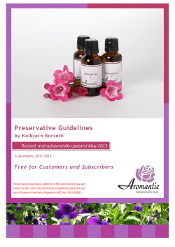 Aromantic Preservative Guidelines