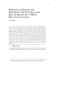 horizontal rights and freedoms: the new zealand bill of rights act