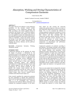 Absorption, Wicking and Drying Characteristics of Compression