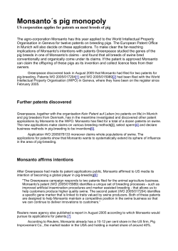 Monsanto&acute;s pig monopoly