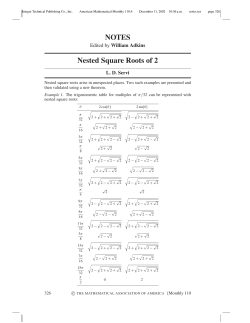 NOTES Nested Square Roots of 2