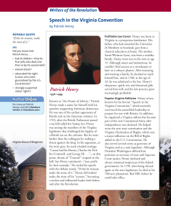 Speech in the Virginia Convention Patrick Henry