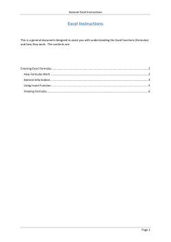 Excel Instructions - Angela Lewis Consulting