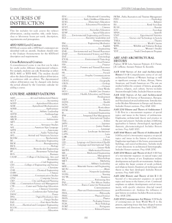 2016 Courses of Instruction