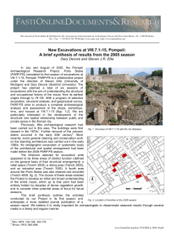New Excavations at VIII.7.1-15, Pompeii: A brief