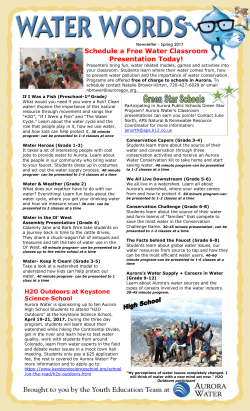 Schedule a Free Water Classroom Presentation Today!