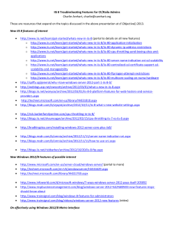 IIS 8 Troubleshooting Features for CF/Railo Admins Charlie Arehart