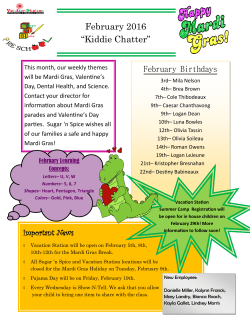 February 2016 &ldquo;Kiddie Chatter&rdquo;