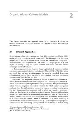 Organizational Culture Models
