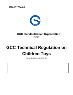 GSO Technical Regulation On Toys: Second Edition - BD-131704-01