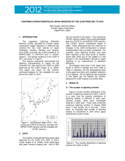 LIGHTNING CHARACTERISTICS IN JAPAN OBSERVED