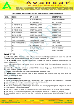 Programming Manual of Activa-3401 a 7+1 Zone Security Cum Fire