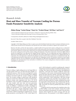 Heat and Mass Transfer of Vacuum Cooling for Porous Foods