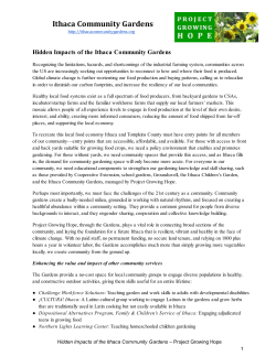 The Hidden Impacts of the Ithaca Community Gardens
