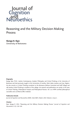 Reasoning and the Military Decision Making Process