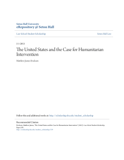 The United States and the Case for Humanitarian Intervention