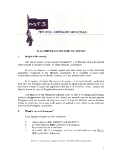 PRIMER ON THE WRIT OF AMPARO