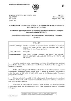 IMO SUB-COMMITTEE ON SHIP DESIGN AND EQUIPMENT 47th
