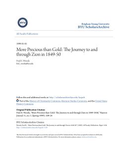 More Precious than Gold: The Journey to and through Zion in 1849-50