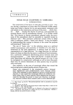 Home Rule Charters in Nebraska