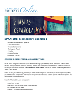 SPAN 101: Elementary Spanish I