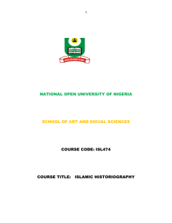 ISL 474 - National Open University of Nigeria