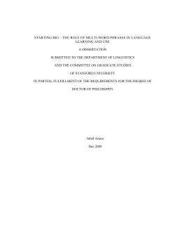 starting big &ndash; the role of multi-word phrases in language