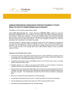 andean resources announces positive feasibility