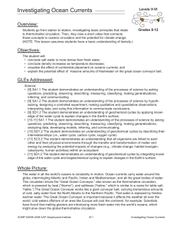 Investigating Ocean Currents - Arctic Climate Modeling Program