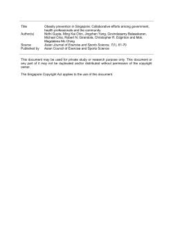Title Obesity prevention in Singapore