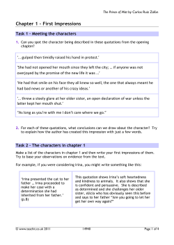 Chapter 1 &ndash; First Impressions