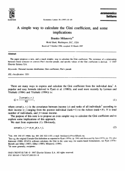 A simple way to calculate the Gini coefficient, and some implications