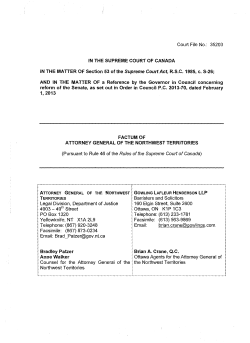 Attorney General of the Northwest Territories