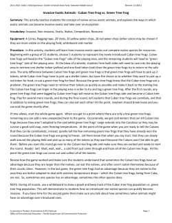 Invasive Exotic Animals - Cuban Tree Frog vs