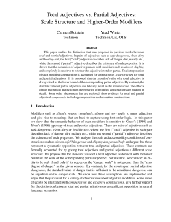 Total Adjectives vs. Partial Adjectives: Scale Structure