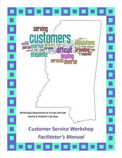 Customer Service Workshop Facilitator`s Manual (PDF &ndash; 1.3