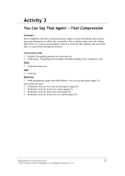 Instructions for Text Compression activity