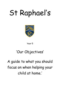St Raphael`s Objectives for parents in Y5