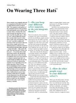 On Wearing Three Hats