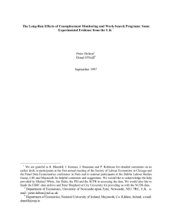 The Long-Run Effects of Unemployment Monitoring and Work