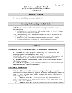 Unit Five: The Legislative Branch Civics and Environmental