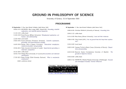 GROUND IN PHILOSOPHY OF SCIENCE