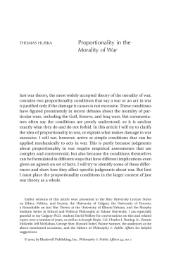 Proportionality in the Morality of War