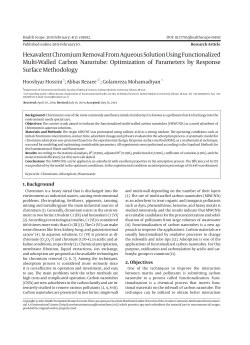 Hexavalent Chromium Removal From Aqueous Solution Using