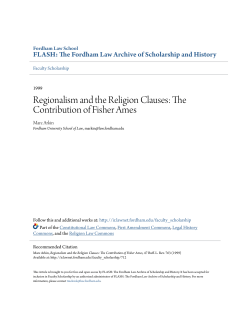 Regionalism and the Religion Clauses: The Contribution of Fisher