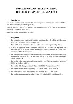 population and vital statistics republic of