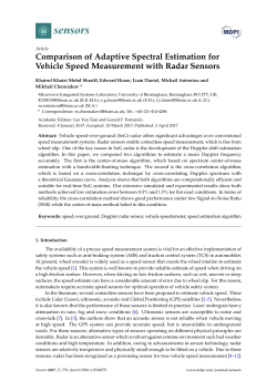 Comparison of Adaptive Spectral Estimation for Vehicle Speed