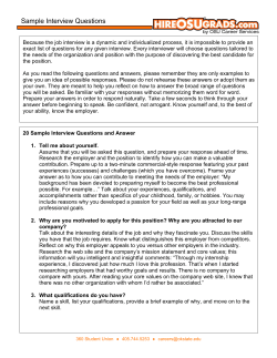 Sample Interview Questions